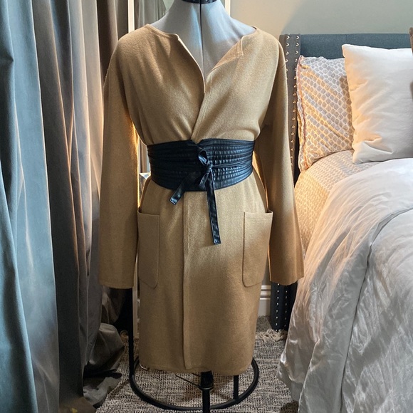 J. Crew 365 Juliette Collarless Wool Open Front Sweater Blazer Khaki Size Small - Picture 1 of 10